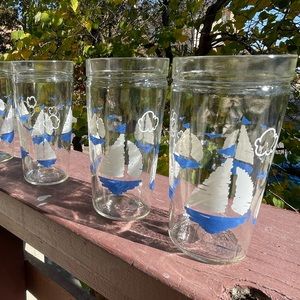 Vintage Anchor Hocking Sailboat Glasses